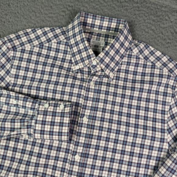 Brunello Cucinelli Slim Fit Button Shirt Mens M Red Blue Plaid Italy Dress - Picture 1 of 13